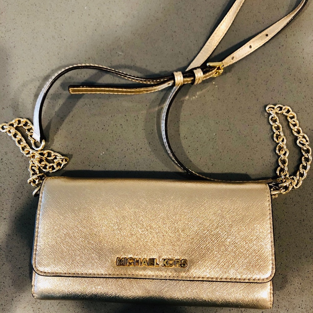 Michael Kors Gold Clutch